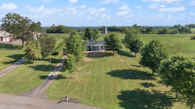 aerial view with a rural view