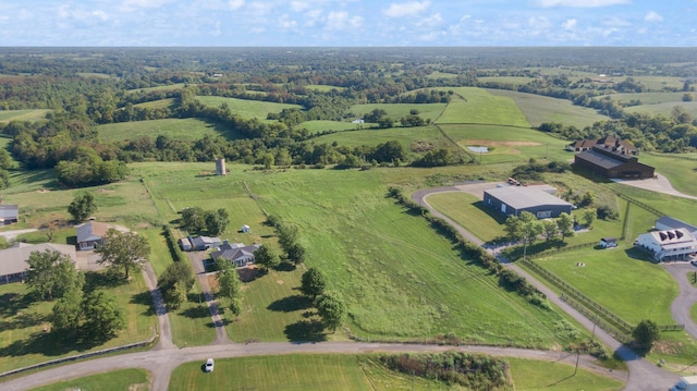 bird's eye view with a rural view