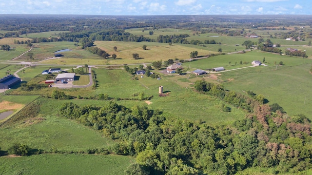 drone / aerial view featuring a rural view