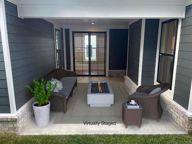 view of patio featuring an outdoor living space