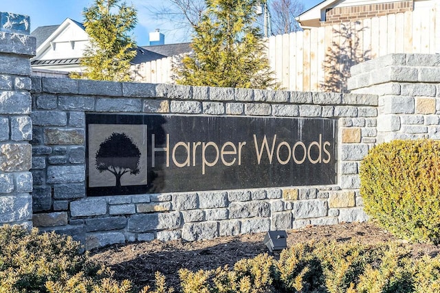 view of community sign