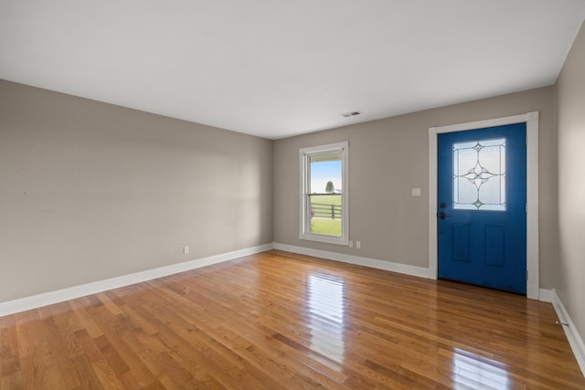 entrance foyer featuring a healthy amount of sunlight and hardwood / wood-style flooring