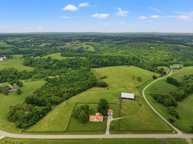 aerial view with a rural view