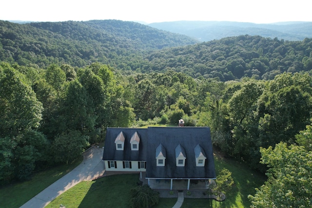 aerial view featuring a mountain view