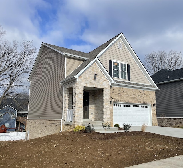 view of front of property featuring a garage