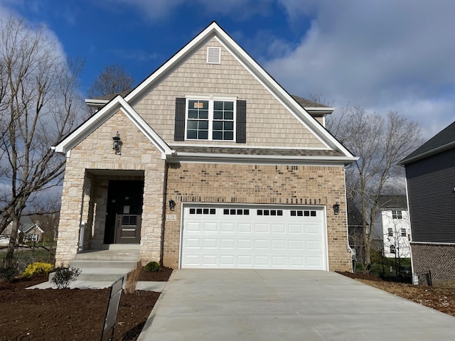 view of front of property featuring a garage