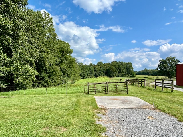 view of yard featuring a rural view