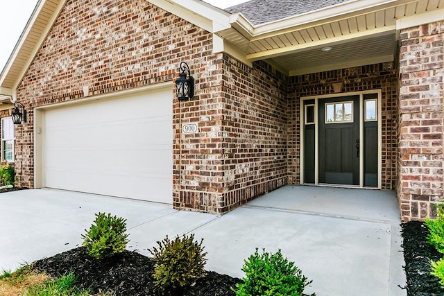 property entrance featuring a garage