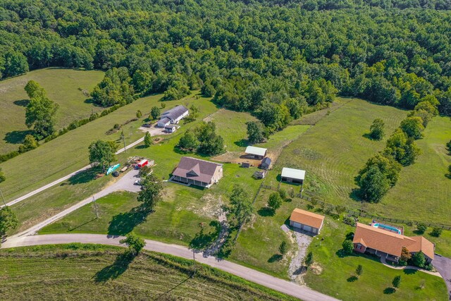 bird's eye view featuring a rural view