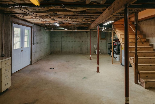8594 Morehead Rd, Flemingsburg, KY 41041 - basement featuring stairs and electric panel