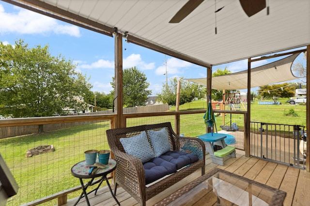 view of sunroom