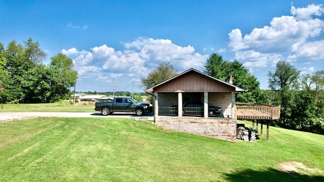 view of yard featuring a deck