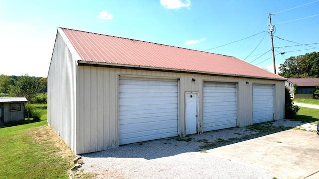 view of garage