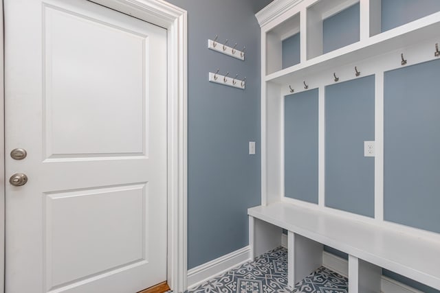 mudroom with baseboards