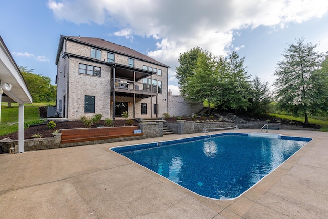 view of pool with a patio and a fenced in pool