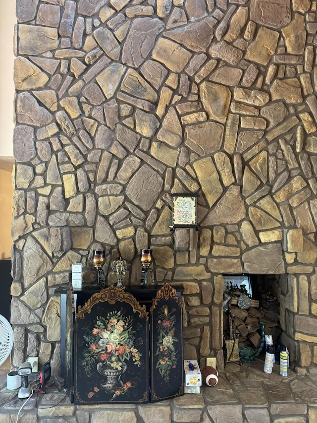 room details with a fireplace