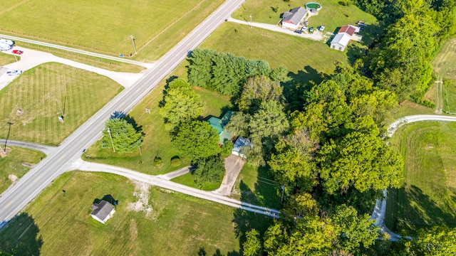 aerial view with a rural view