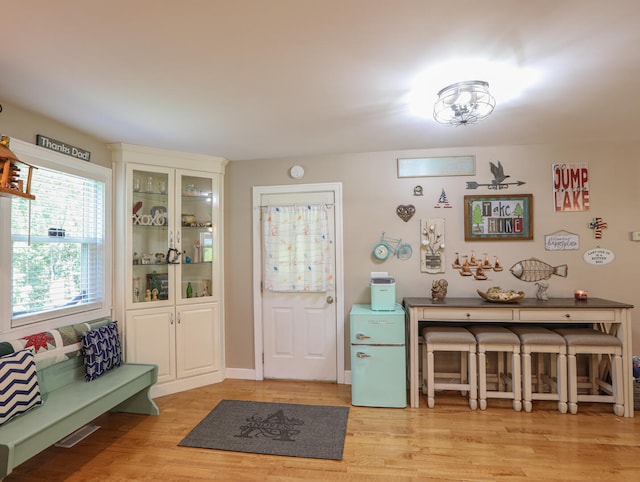 entrance foyer with light hardwood / wood-style floors