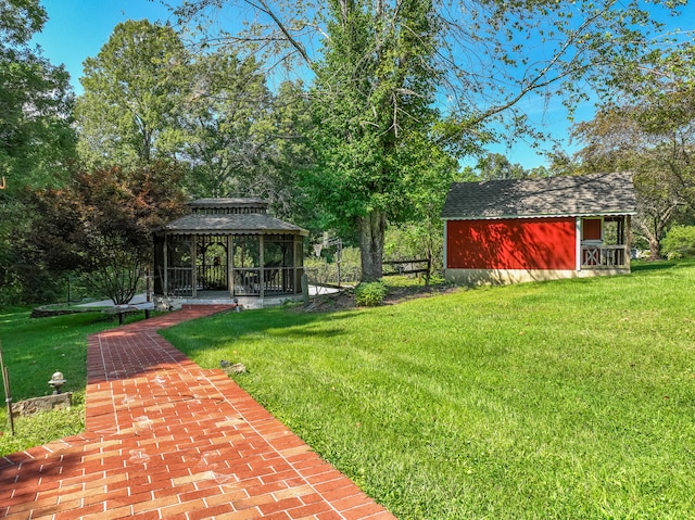 view of yard featuring a gazebo