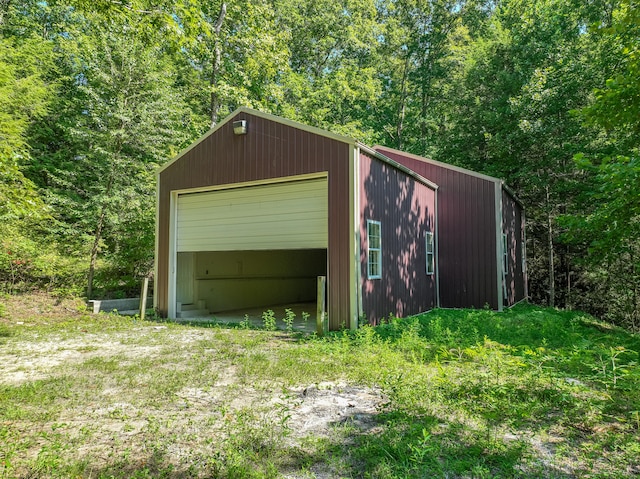 view of garage