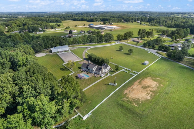 bird's eye view featuring a rural view