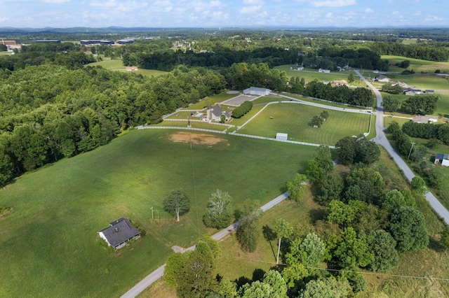 aerial view with a rural view