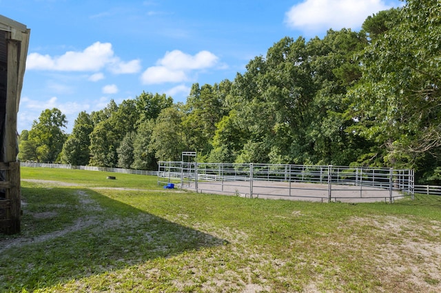 view of yard featuring a rural view