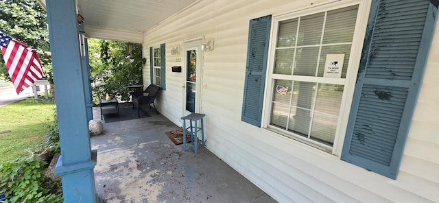 view of patio featuring covered porch