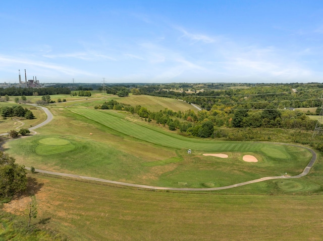 aerial view with golf course view