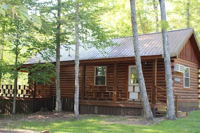 view of front of house with a deck