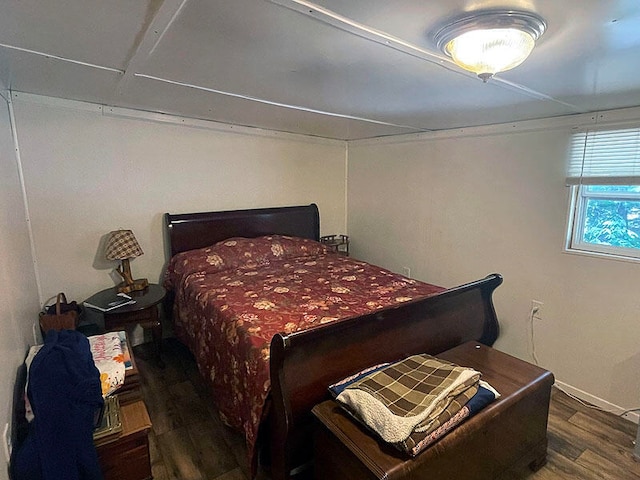 bedroom with wood-type flooring