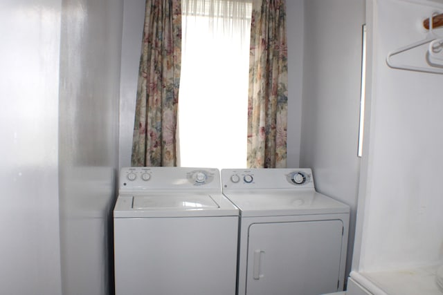 laundry room featuring washer and dryer