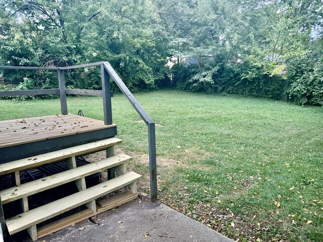 view of yard featuring a deck