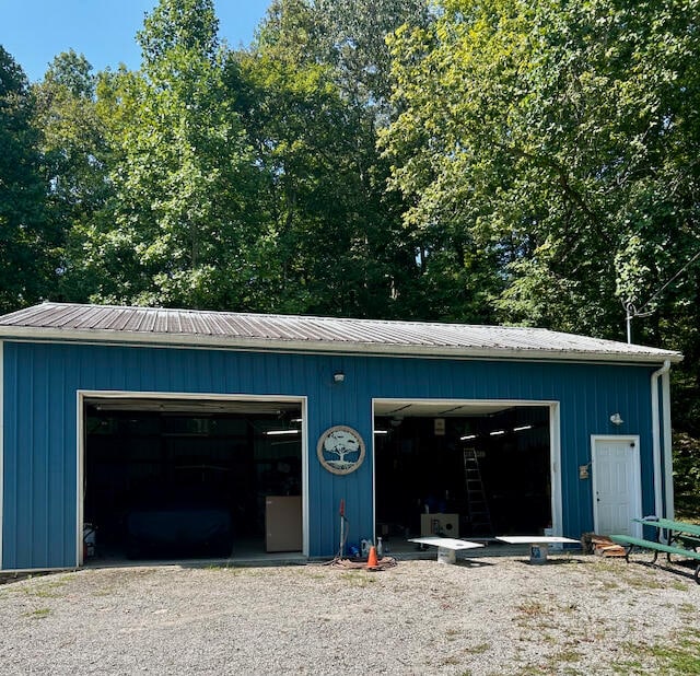 view of garage