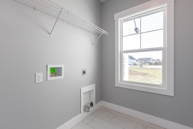 washroom featuring washer hookup and hookup for an electric dryer