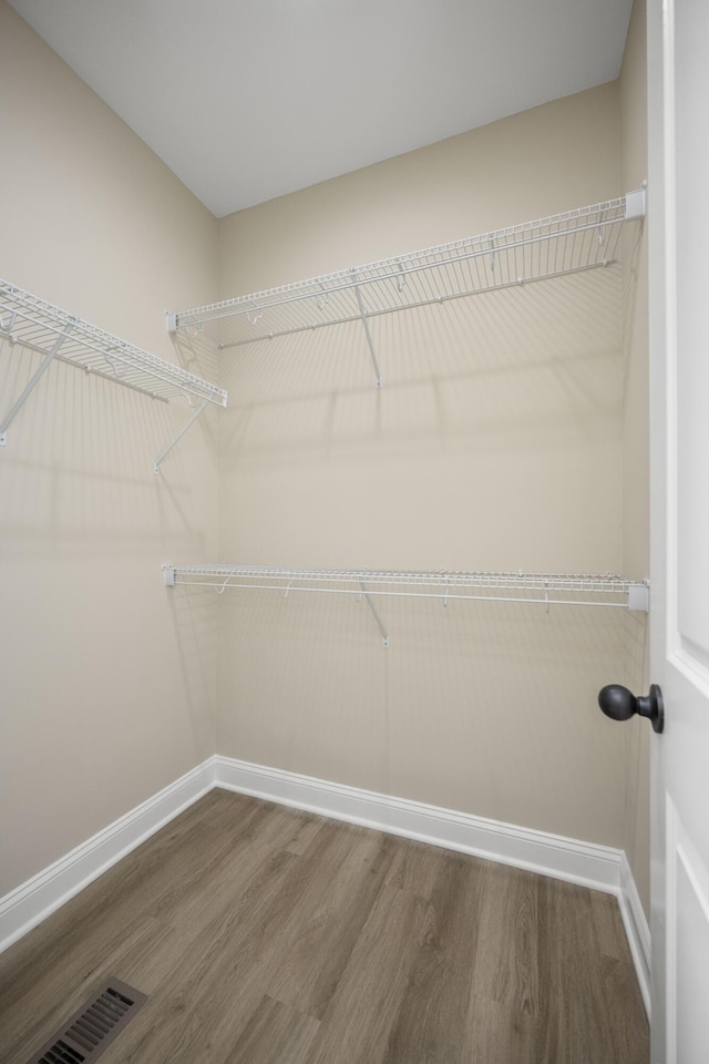 spacious closet with wood-type flooring