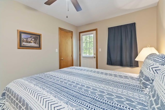 bedroom featuring a ceiling fan