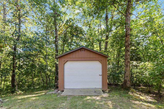 view of garage