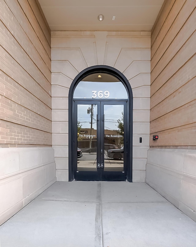 entrance to property with french doors