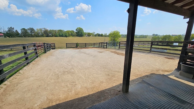 exterior space featuring a rural view