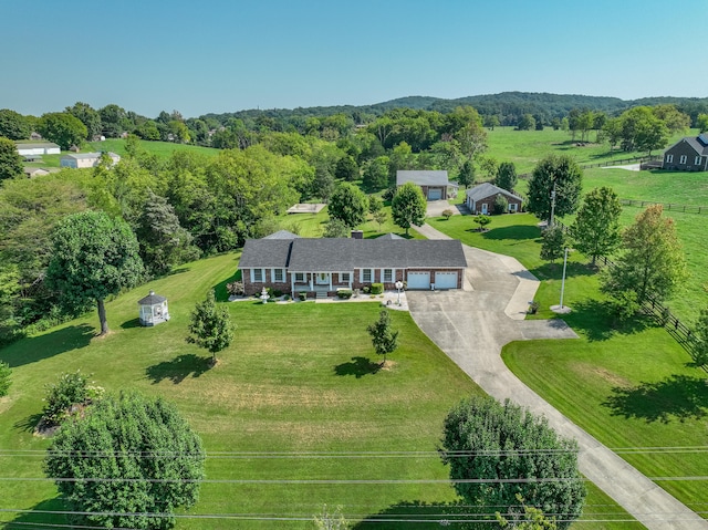 drone / aerial view featuring a rural view