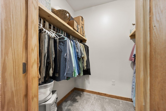 spacious closet with carpet flooring