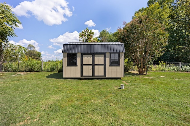 view of shed