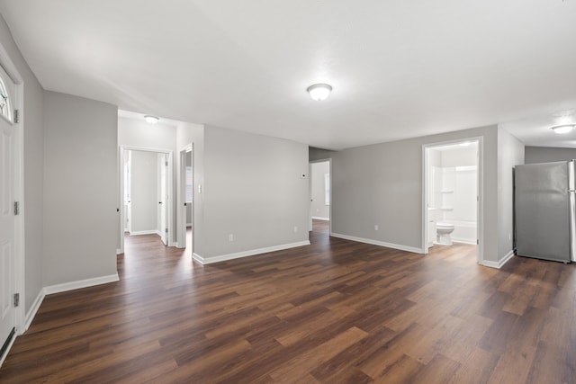 interior space with dark hardwood / wood-style floors