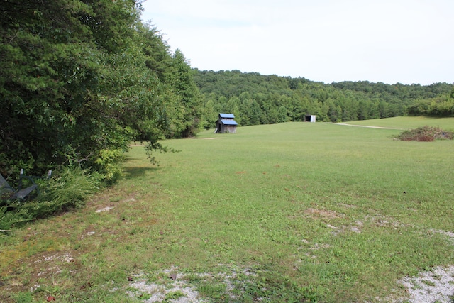 view of yard with a rural view