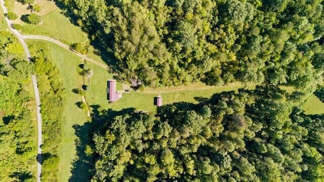 aerial view with a rural view