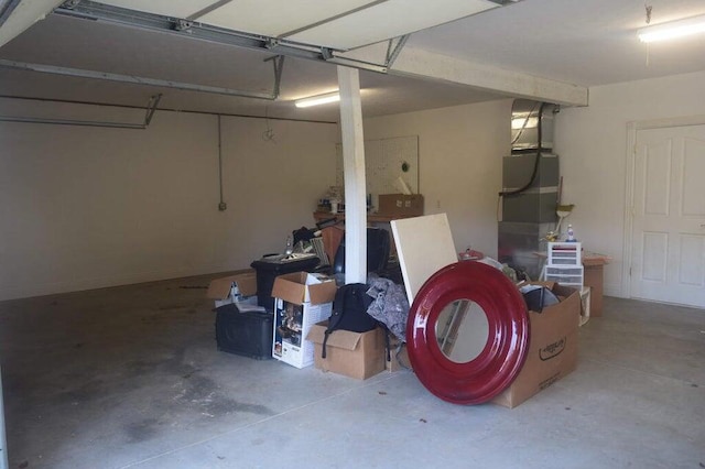 garage with heating unit