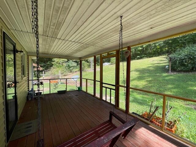 view of unfurnished sunroom