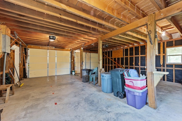 garage with electric panel