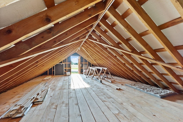 view of attic